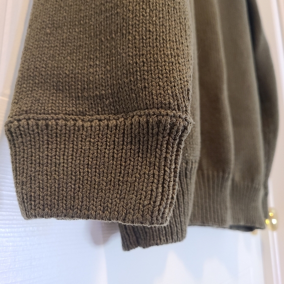 Timberland Heavy Knit Relaxed Sweater - Men's Medium Casual Pullover, Dark Green - Picture 4 of 8